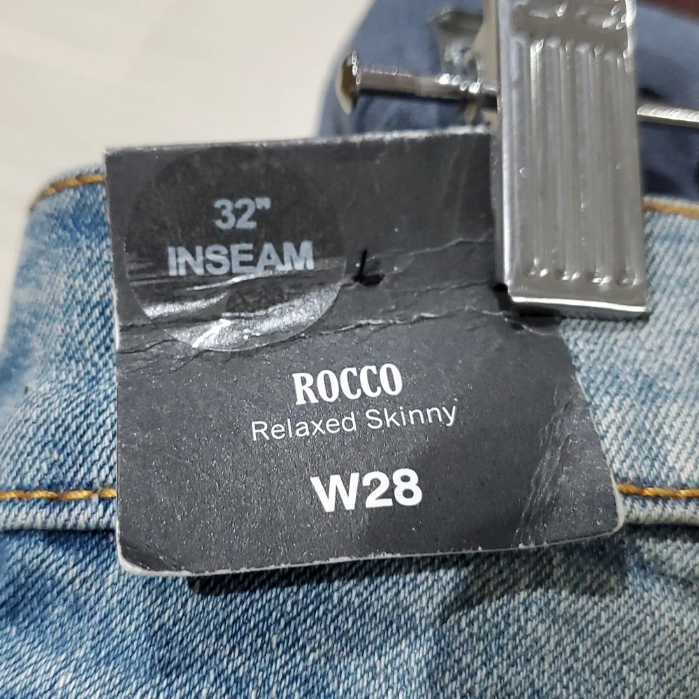 NEW TRUE RELIGION Rocco Moto Relaxed Skinny DENIM JEANS WAIST 28 INSEAM